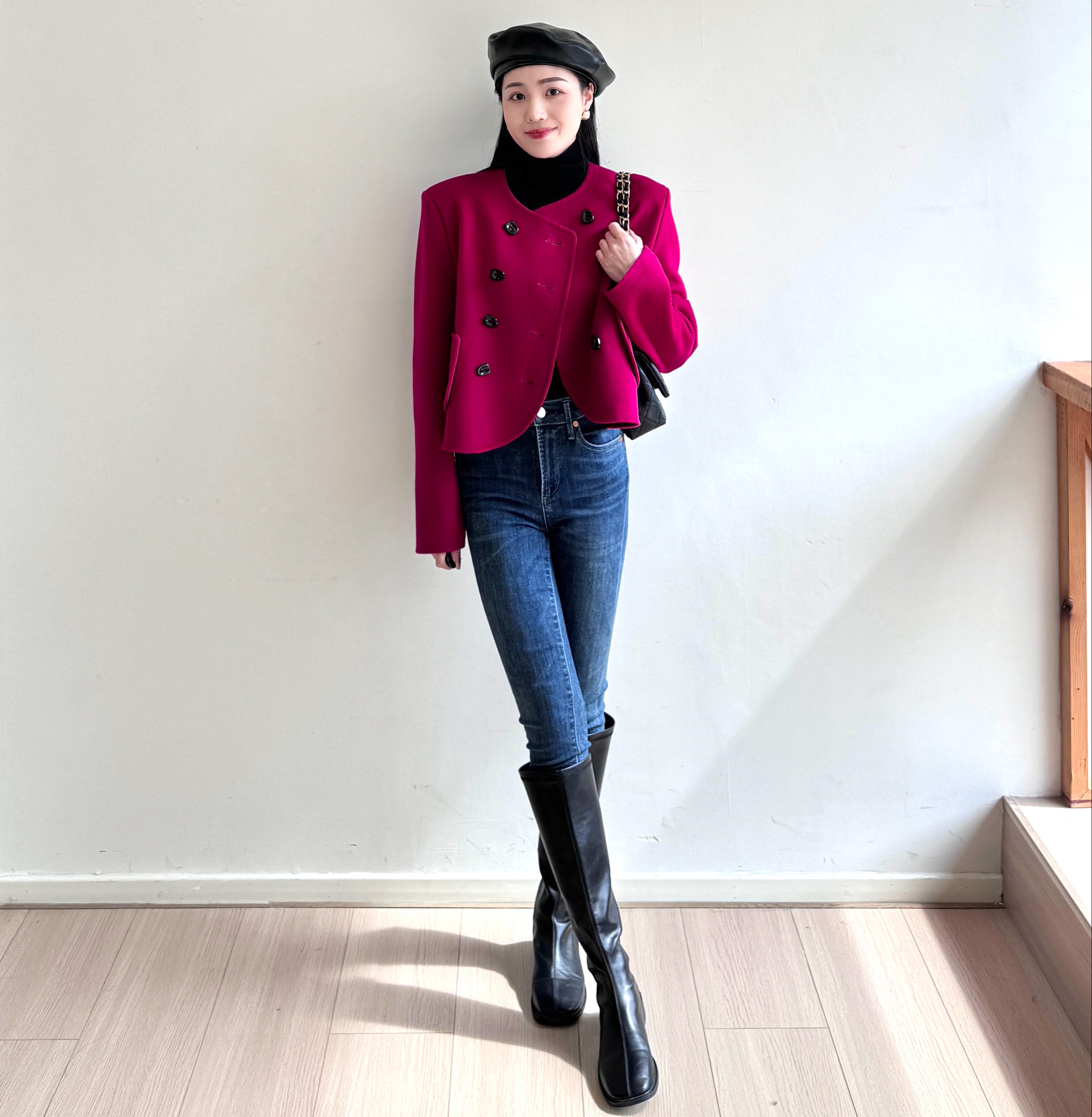 ⁵3个工作日发货：清仓99元男姐同款【多巴胺配色短款外套】 100羊毛 原3999 短款直角肩 【 AL3191】YY05-QTT-YTHP