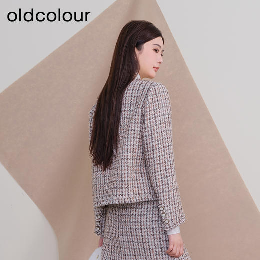 oldcolour欧珂冬季新款圆领长袖小香风时尚短外套女P460401A1 商品图4