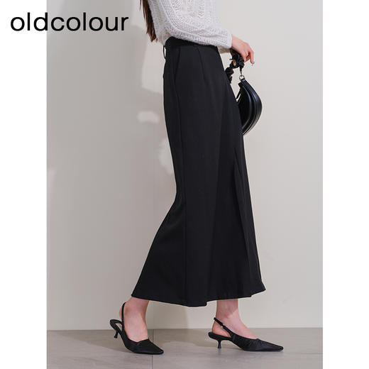 oldcolour欧珂2023冬季新款时尚A字纯色高腰长裙女P420602A1 商品图2