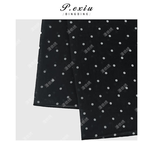 03-3潘依绣丁丁宠粉北欧风复古波点小方巾轻薄丝巾 SJ2202 商品图2