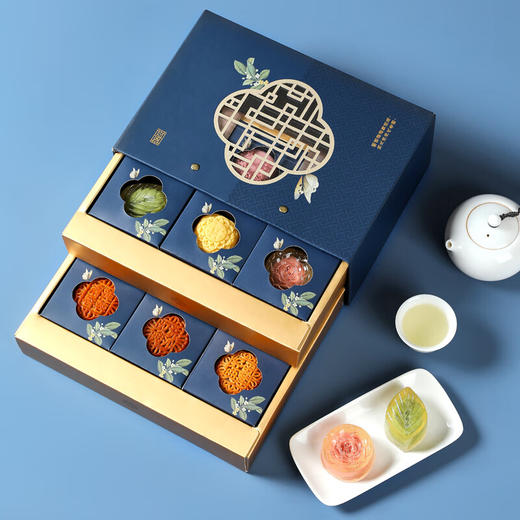 悠享时（YOTIME）中秋月饼礼盒673g 广式流心酥月双层月饼礼盒集锦中秋节礼品 商品图5