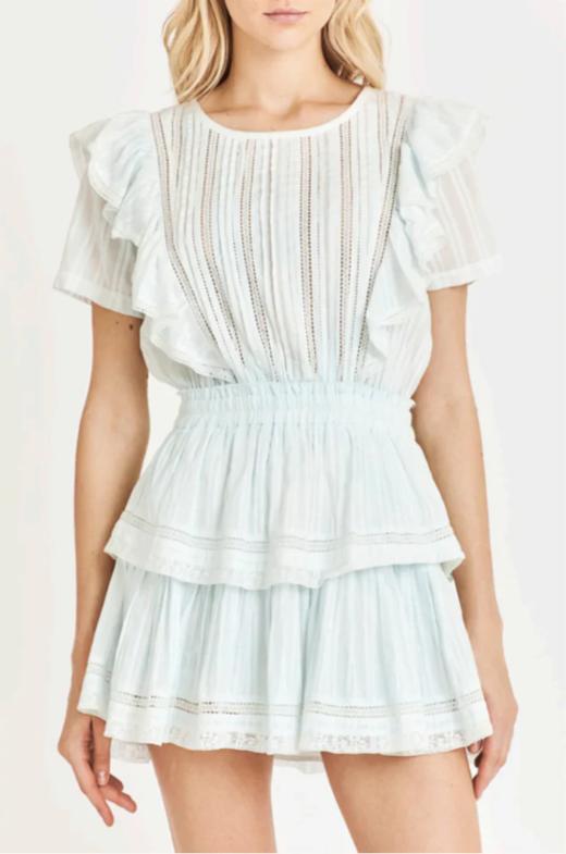 LOVESHACKFANCY - Natasha Dress - Horizon Blue Hand Dye - 女装 - 连身裙 - 蓝色 商品图0