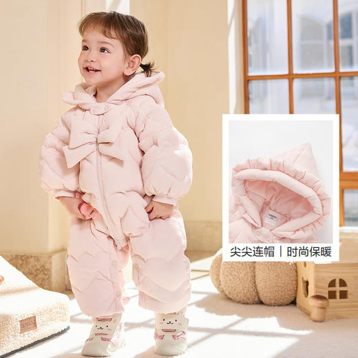 巴拉巴拉宝宝外出连体衣新款新生儿哈衣包屁衣冬装甜美气质萌 商品图3