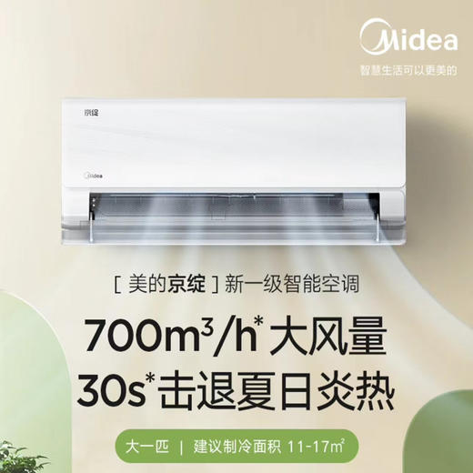 美的（Midea）空调 京绽 大1匹挂机 变频冷暖 新一级变频壁挂式空调 超大风量 KFR-26GW/BDN8Y-MJ101(1)    JD 商品图0