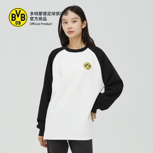 【官方正版】多特蒙德足球俱乐部｜圆领卫衣BVB拼色长袖T恤球迷休闲上衣 商品图2