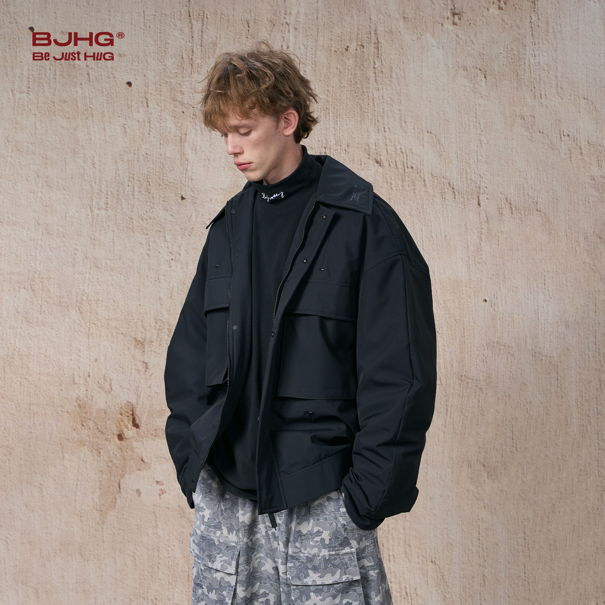 BJHG不计后果新中式美式羽绒服外套男秋冬季潮牌cleanfit三防夹克