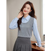 【专属特惠】熙世界假两件针织衫长袖学院风条纹衬衫翻领拼接上衣2025秋新款 商品缩略图1