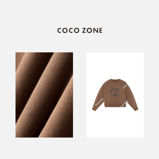 COCO ZONE 100棉设计感字母圆领插肩袖卫衣CC2C1617 商品图2