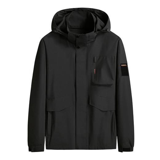 【可拆卸帽】【新款DSS】大依优型大码男装连帽夹克加肥加大休闲夹克胖子宽松防风外套上衣 商品图4