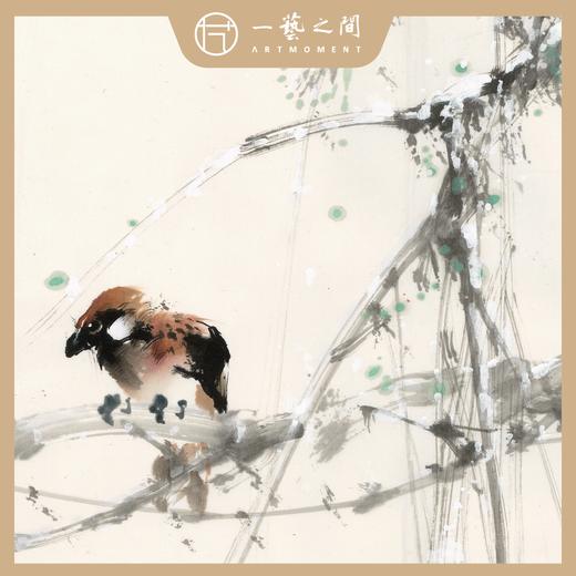 高清复制画 赵少昂《小品花鸟（三）》48cm*48cm 含框 复制装饰画 新中式风格轻盈高清雅致好搭配茶室客厅书房办公室已装框 商品图1