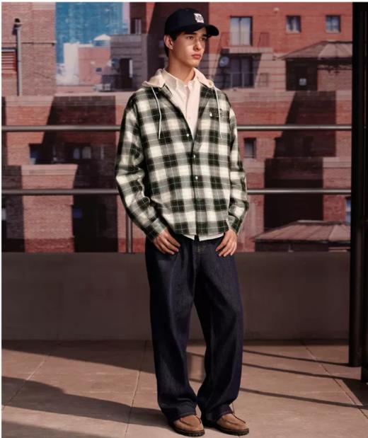 【大都会】AARON CHANG联名 TeenieWeenie小熊男装格纹衬衫2024秋季新款 商品图3