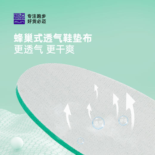 必迈芭蕉扇双密度缓震慢跑鞋垫新款足弓支撑排湿透气防滑耐磨鞋垫 商品图4