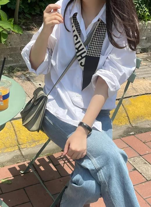 迪O千鸟格字母双面戴丝带丝巾发带包带 商品图5