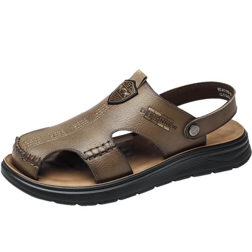 信诺 真皮舒适男鞋 2024新款夏季包头软底凉拖鞋中老年爸爸鞋凉鞋 商品图2