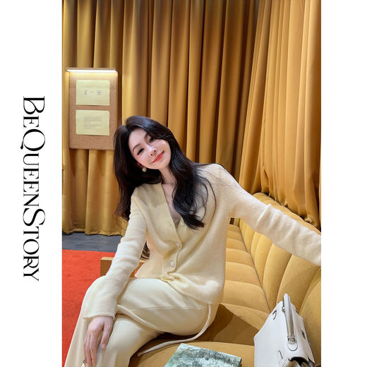 BeQueenStory【奶油白巧】时尚百搭H型垂感休闲直筒裤配送腰绳新款 商品图3