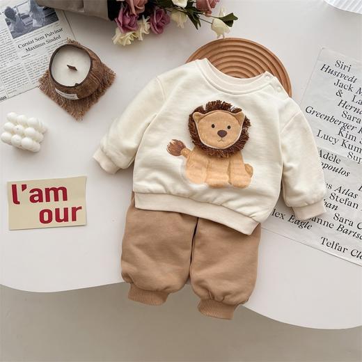 【儿童秋季卫衣裤子两件套】长毛狮子男宝宝衣服婴儿春秋男童长袖套装 商品图2