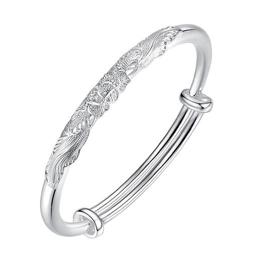 东方美人长安花银手镯 商品图0