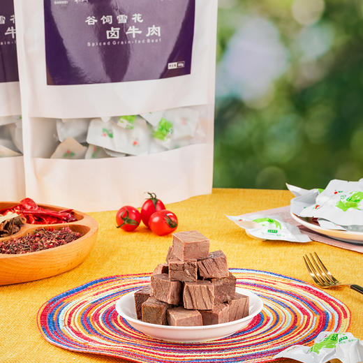 【平凉红牛泾川馆】旭康谷饲雪花卤牛肉380g真空熟食包邮 商品图1