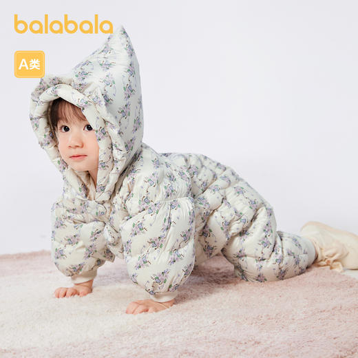 巴拉巴拉宝宝外出连体衣新款新生儿哈衣包屁衣冬装甜美气质萌 商品图0