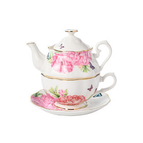 Royal Albert 米兰达可儿 茶壶套装 骨瓷茶具三件组套装欧式茶壶杯