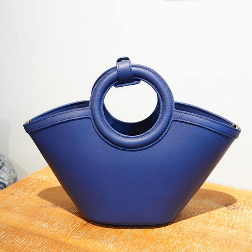 深山集市原创手作 盘线绣蓝色圆柄包HY05030147 商品图4