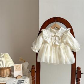 【婴儿甜美可爱宫廷风包屁衣】衣服春装哈衣女宝宝甜美可爱网纱盘扣长袖新生儿