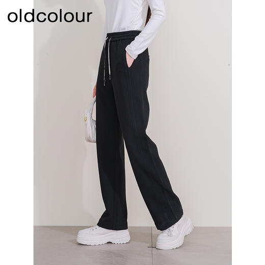 oldcolour欧珂2023冬季新款休闲高腰修身长裤女P410708A1 商品图1