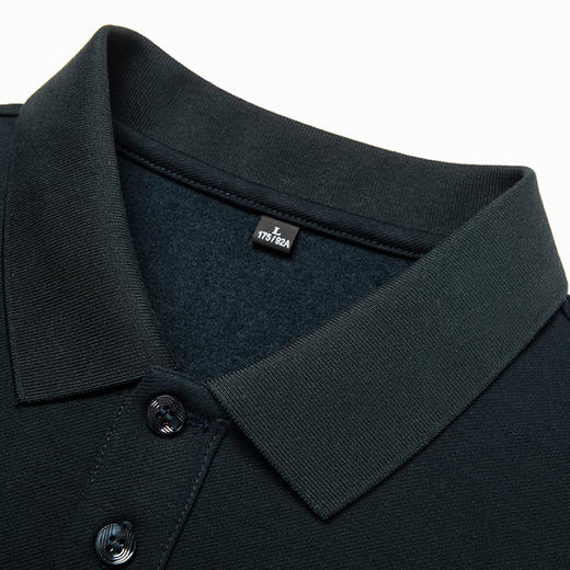 半身缘男装 春秋纯色商务休闲桑蚕丝长袖POLO衫566 商品图6