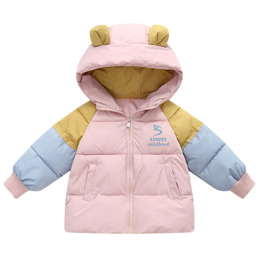 【暖暖拼色棉服，秋冬新品第一波，男女童保暖棉服】秋冬季新款可爱时尚加厚棉衣 儿童小孩拼色棉服棉袄 短款外套-QQ 商品图4
