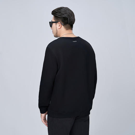 【新款DMH】大依优型大码男装圆领卫衣简约宽松上衣男士胖子打底衫300斤 商品图4