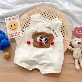 【韩版周岁宝宝卡通无袖哈衣】2024夏季薄款a类透气居家服连体衣爬服