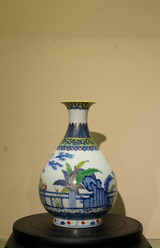 仿清光绪五彩描金蕉叶玉壶春瓶 商品图0