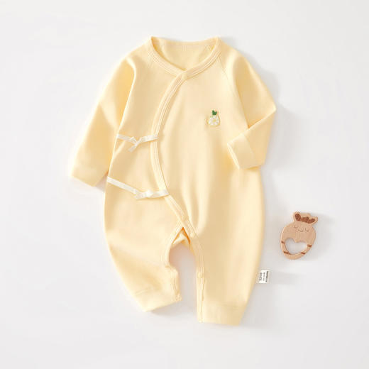 【系绳蝴蝶衣 环保印染 萌趣可爱又健康】新生婴儿蝴蝶衣 初生纯棉无骨哈衣爬服 春秋宝宝秋季衣服 婴儿连体衣-QQ 商品图10