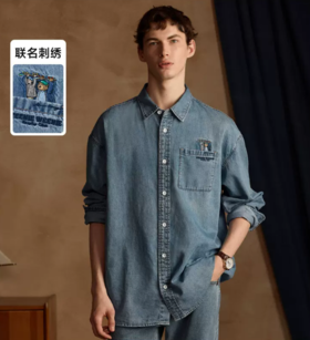 【大都会】AARON CHANG联名 TeenieWeenie小熊男装牛仔衬衫2024秋季新款 已售 0