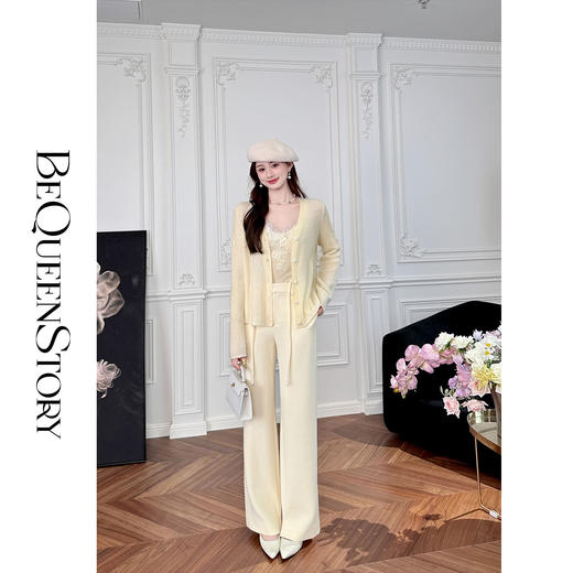 BeQueenStory【奶油白巧】时尚百搭H型垂感休闲直筒裤配送腰绳新款 商品图4