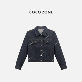 COCO ZONE 100棉复古牛仔外套百搭单排扣上衣CC1C1573