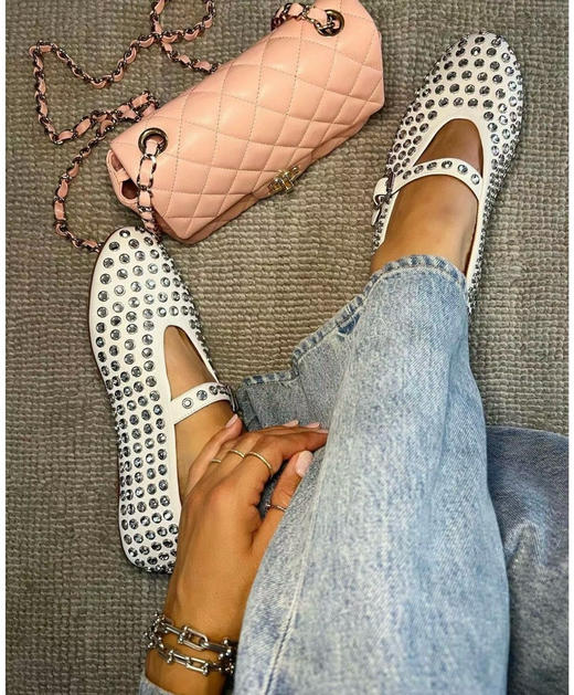 86-1 alaia 设计师款 满钻 玛丽珍芭蕾鞋 肥脚也准码 我36.5穿37 极限特惠 商品图2