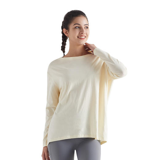 宽松休闲运动上衣女透气速干健身T恤防晒跑步训练瑜伽服长袖罩衫 LW 000 CX01 商品图4