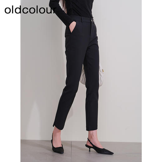 oldcolour欧珂冬季新款纯色韩版休闲铅笔裤长裤女P440703A1 商品图2