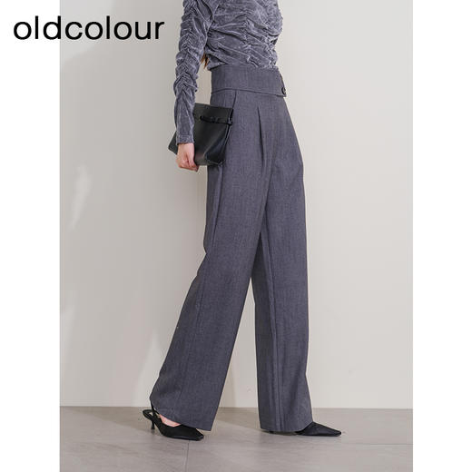 oldcolour欧珂2023冬季休闲时尚高腰修身长裤女P410701A1 商品图2