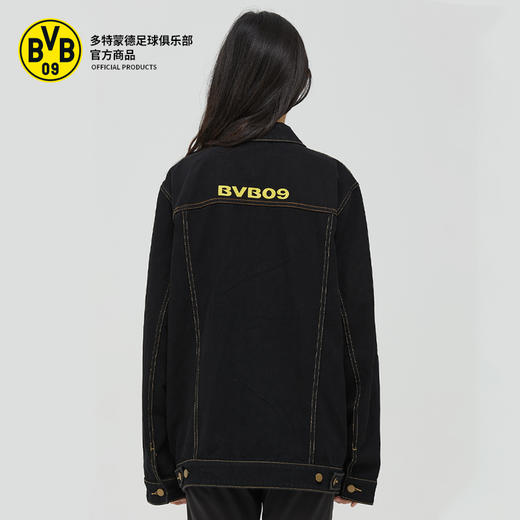【官方正版】多特蒙德足球俱乐部｜BVB黑色牛仔外套足球迷简约休闲夹克 商品图2