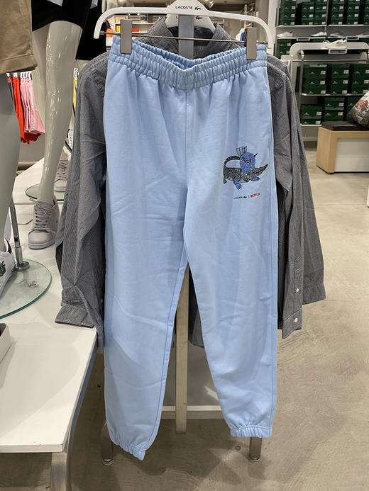 Lacoste/法国鳄鱼  女士纯棉印花系带束脚直筒休闲长裤 XF7335 商品图3