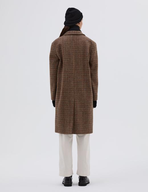 Margaret Howell 米棕千鸟格HARRIS TWEED翻领羊毛长外套 商品图6