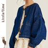 littletime女童洋气牛仔外套春秋短款宽松潮2023新款女孩儿童上衣 商品缩略图3