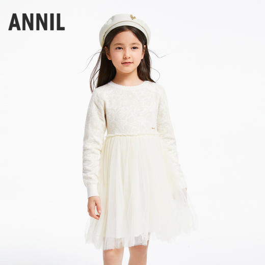 女童亮丝提花毛衣裙安奈儿童装实体店同款AG433638 商品图0