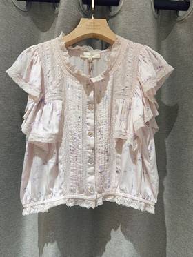 LOVESHACKFANCY - Nora Top - Lavender Creama - 女装 - 上衣 - 薰衣草