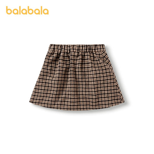 巴拉巴拉童装女童裙子儿童毛呢格子裙秋冬复古美拉德短裙洋气时尚 商品图2