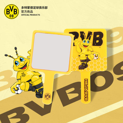 【官方正版】多特蒙德足球俱乐部｜可爱蜜蜂手持镜子女生球迷随身化妆镜 商品图0