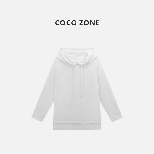 COCO ZONE 时尚系绳连帽长袖T恤百搭宽松上衣CC2B1152 商品图0