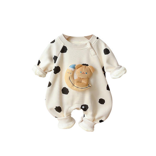 【卡通月亮小熊爬爬服】婴幼儿童装秋冬连体衣百天外出服周岁宝宝衣服 商品图4